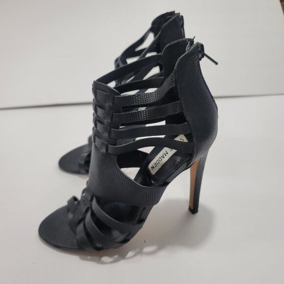 Steve Madden Women 5.5M Stiletto Heel Black Mobwife Whimsigoth‎ Officesiren Y2K - Picture 3 of 11